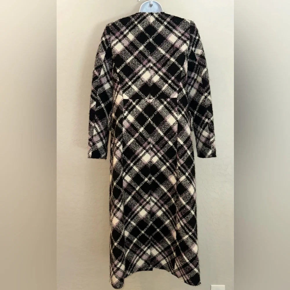 Kate Spade New York Plaid Print Boucle‎ Trench AS SEEN ON Cecilia Vega GMA 00